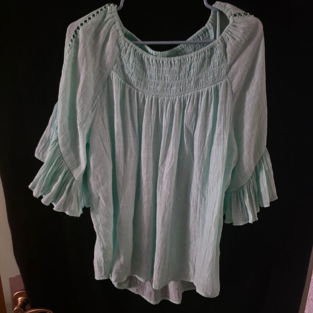 Womens Mint Green Loose Fitting Layering Top XL - Picture 3 of 3